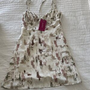 Strappy Abstract Print Dress